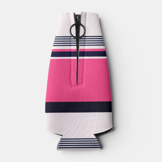 Roze uniform strepen flesjeskoeler (Achterkant)