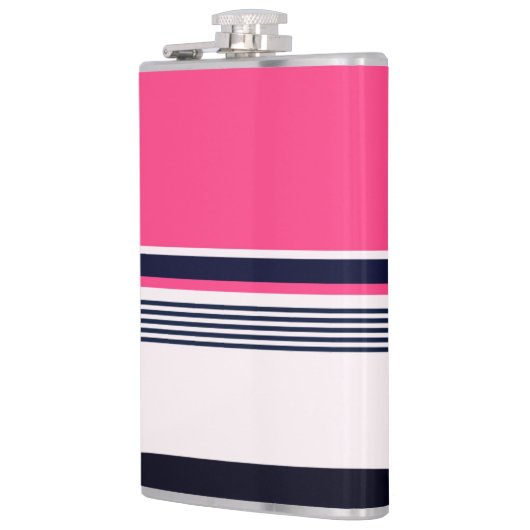 Roze uniform strepen heupfles (Links)