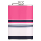 Roze uniform strepen heupfles (Voorkant)