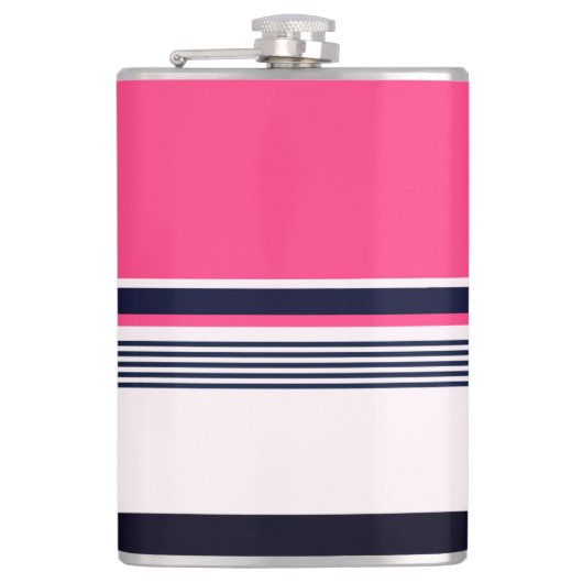 Roze uniform strepen heupfles (Voorkant)