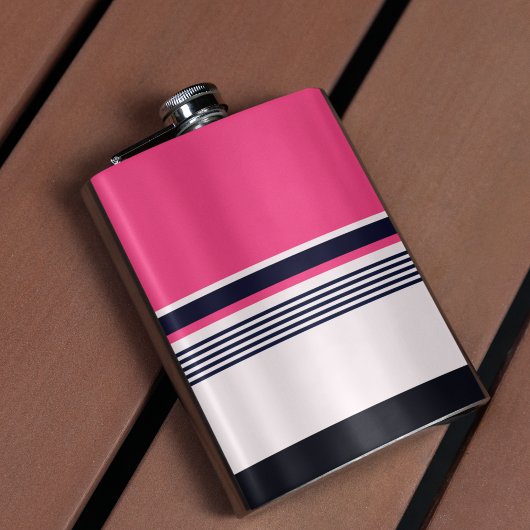 Roze uniform strepen heupfles