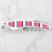 Roze uniform strepen kurkentrekker (Voorkant)