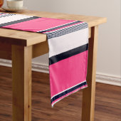 Roze uniform strepen lange tafelloper (Voorbeeld)