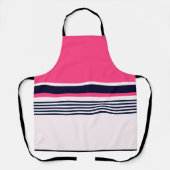 Roze uniform strepen schort (Voorkant)