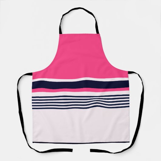 Roze uniform strepen schort (Voorkant)