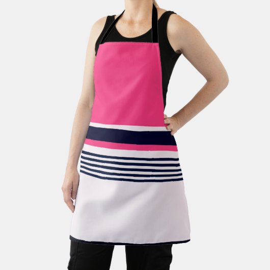 Roze uniform strepen schort (Insitu)