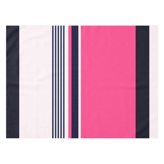 Roze uniform strepen tafelkleed (Voorkant (Horizontaal))