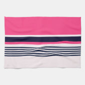 Roze uniform strepen theedoek (Horizontaal)