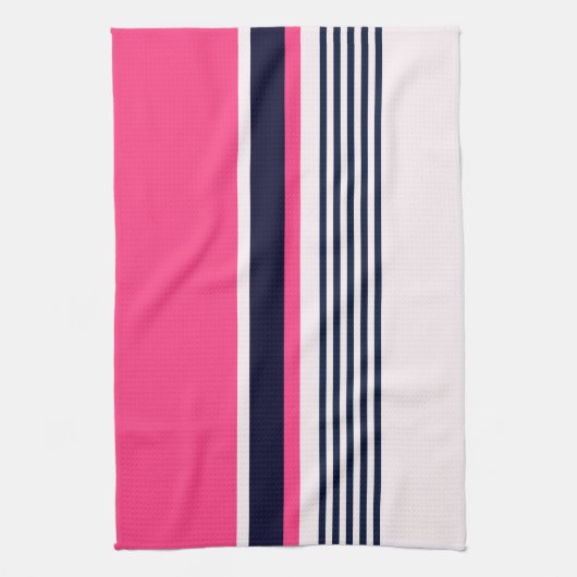 Roze uniform strepen theedoek (Verticaal)