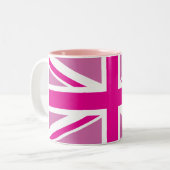Roze Union Jack British Flag Two-Tone Mokken (Voorkant links)