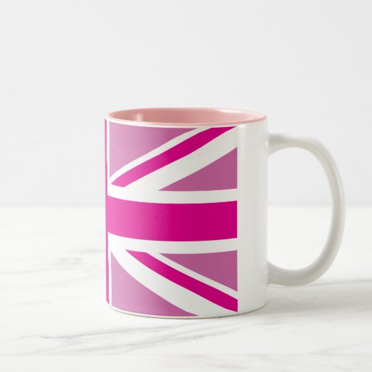 Roze Union Jack British Flag Two-Tone Mokken (Rechts)
