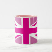 Roze Union Jack British Flag Two-Tone Mokken (Center)