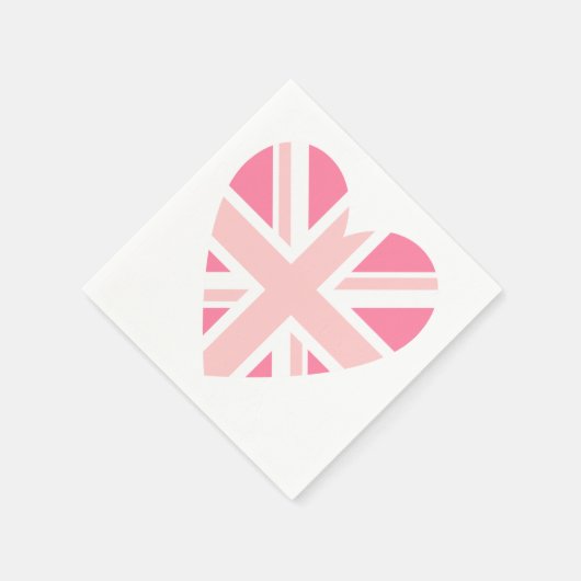 Roze Union Jack/Flag Hart Servetten (Hoek)
