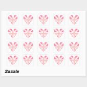 Roze Union Jack/Flag Hart Vierkante Sticker (Vel)