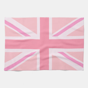 Roze Union Jack/Vlag Theedoek