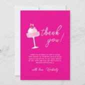 Roze Unique Brunch Cherry Champagne Baby shower Bedankkaart (Voorkant)