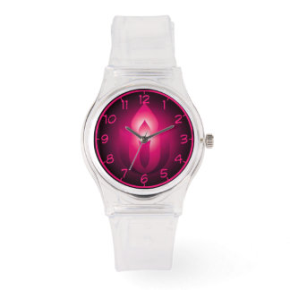 Roze, unitair universeel, opvlammend krijstijs horloge