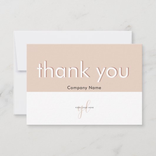 Roze Uw Bedrijfs Logo Dank u Merkverpakking Bedankkaart (Voorkant)