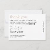 Roze Uw Bedrijfs Logo Dank u Merkverpakking Bedankkaart (Achterkant)