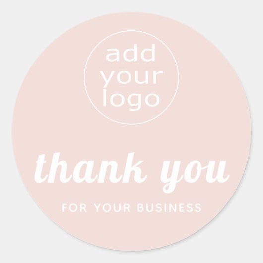 Roze Uw logo bedankt voor uw werk Ronde Sticker (Voorkant)