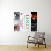 Roze uw Logo Foto's QR Code Social Media Promo Wandkleed (In Situ (horizontaal))