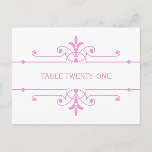 Roze v2 Fancy sierlijstnummer Briefkaart (Voorkant)