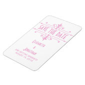 Roze v2 Fancy Versiering Opslaan Datum Magnet Magneet (Linkerzijde)