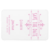 Roze v2 Fancy Versiering Opslaan Datum Magnet Magneet (Horizontaal)