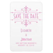 Roze v2 Fancy Versiering Opslaan Datum Magnet Magneet (Verticaal)