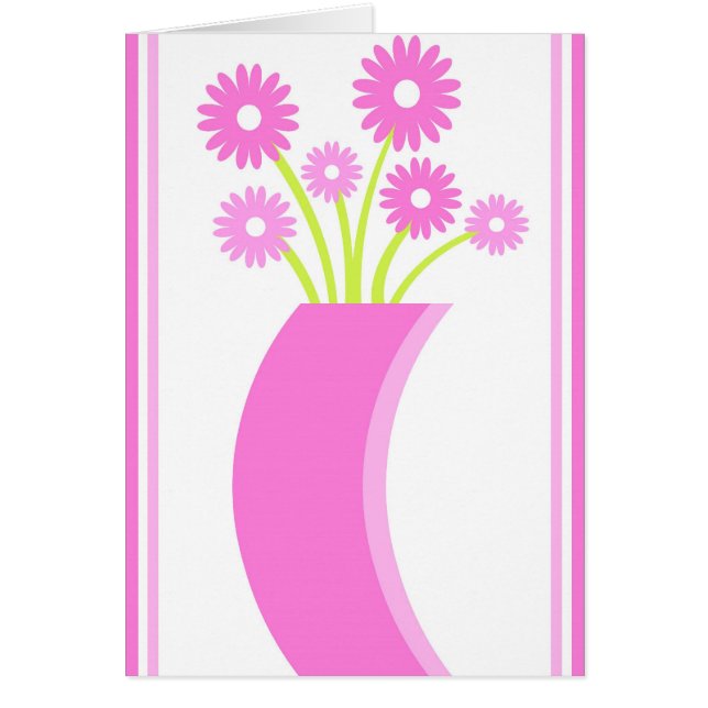 Roze vaas - Kaart (Voorkant)