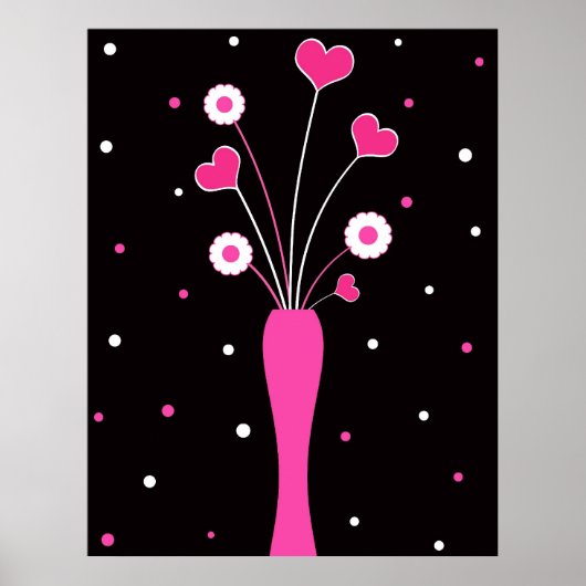 Roze vaas - Poster (Voorkant)