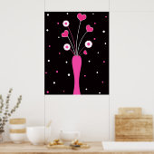Roze vaas - Poster (Keuken)