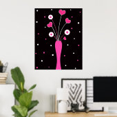 Roze vaas - Poster (Thuiskantoor)