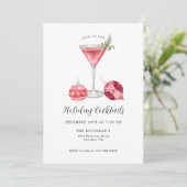 Roze Vakantie Cocktail Party Kaart (Staand voorkant)