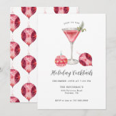 Roze Vakantie Cocktail Party Kaart (Voorkant / Achterkant)