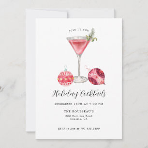 Roze Vakantie Cocktail Party Kaart