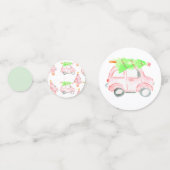 Roze vakantie kerst auto tafel confetti (Voorkanten)