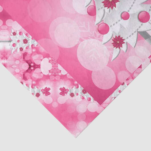 Roze vakantieboom voor een meisjesthema tissuepapier (Detail)