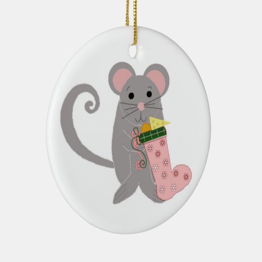 Roze vakantiemuis keramisch ornament (Rechts)