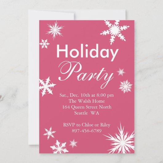 Roze vakantietijd om champagne-uitnodiging te Drin Kaart (Achterkant)