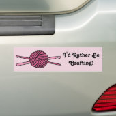 Roze val van Garens (nit & haakwerk) Bumpersticker (Op auto)