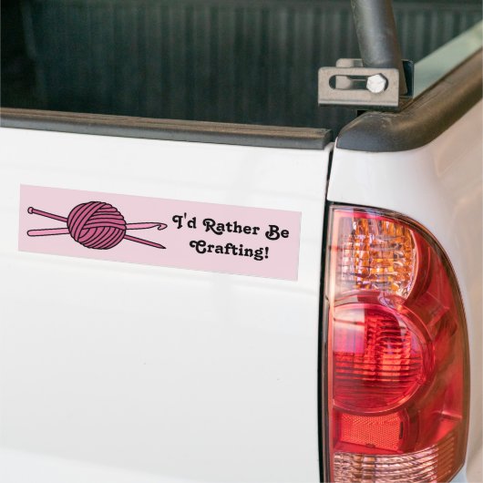 Roze val van Garens (nit & haakwerk) Bumpersticker (Op Truck)