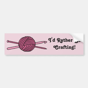 Roze val van Garens (nit & haakwerk) Bumpersticker