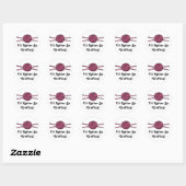 Roze val van Garens (nit & haakwerk) Ronde Sticker (Vel)