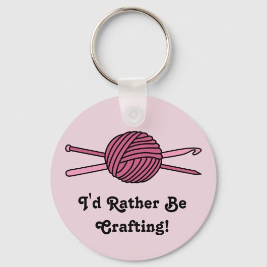 Roze val van Garens (nit & haakwerk) Sleutelhanger (Voorkant)