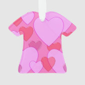 Roze Valentijn achtergrond van het bevonden hart K Ornament (achterkant)