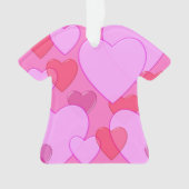 Roze Valentijn achtergrond van het bevonden hart K Ornament (voorkant)