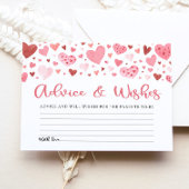 Roze Valentijn Advies en Wensen Baby shower Game Informatiekaartje