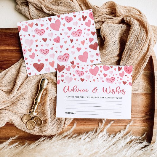 Roze Valentijn Advies en Wensen Baby shower Game Kaart