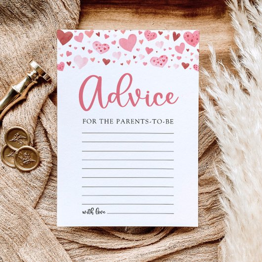 Roze Valentijn Advies voor het Ouders Baby shower Kaart